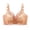 Khaki, variant on Women’s Floral Embroidery Lace Support Bra, Wire Free Nylon Spandex Firm Lift Bra, Wide Adjustable Straps, Deep V Neck Bow Decor Side Support Anti-Sagging Bra for All Day Wear
