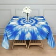 thumbnail image 3 of Blue Tie Dye Mandala Pattern Square Tablecloth,Waterproof Square Table Cover,Wipeable Spillproof Washable Table Cover for Home Kitchen Party Decor 52"x52"(132x132cm), 3 of 6