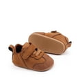 thumbnail image 4 of Dakaela Baby Shoes Boys Girls Non Slip Walking Sneakers 0 3 6 9 12 18 Months Infant Moccasins Newborn Loafers Crib Shoes with Hook and Loop Coffee Size 3, 4 of 8
