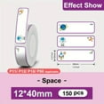thumbnail image 1 of Thermal Printer Sticker 12mmx40mm Fruit Animal Sakura Pattern For P12 P15 M1 P50 D30 Q30 Printer Label Paper Waterproof 1240 Space, 1 of 6