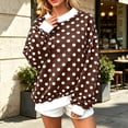 thumbnail image 6 of Levmjia Women's Polka Dot Sweater Winter Long Sleeve Mock Neck Pullover Casual Loose Fit Top for Women, 6 of 8