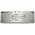 thumbnail image 4 of Titanium Brushed Center Cross Design 8mm Beveled Edge Band (Size 7.5) Made In China tb335-7.5, 4 of 5