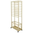 thumbnail image 6 of Gold 20-Tier Gold Metal Ribbon Holder Organizer Rack, Double-Sided Ribbon Storage Rack with 4 Lockable Wheels,for Craft Room, Floral Supplies, 67x32x170cm, 6 of 21