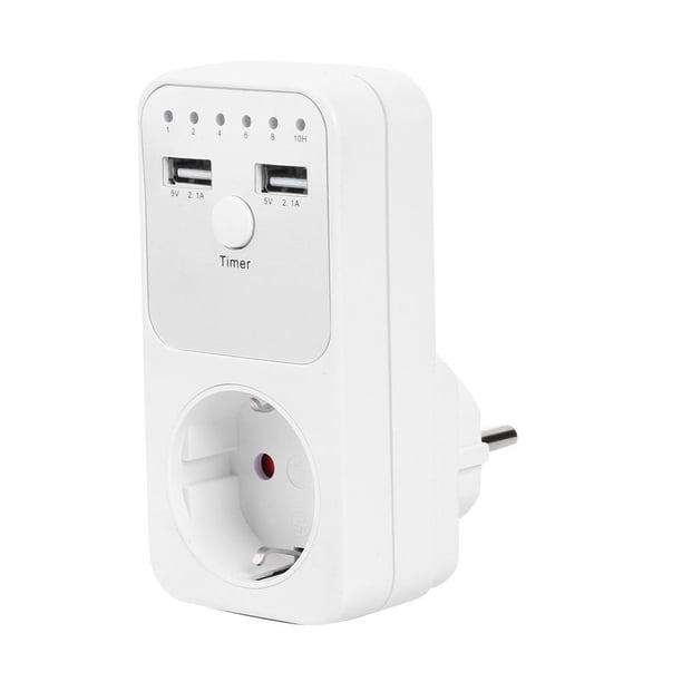 Enchufar Controlador de salida de cuenta regresiva con interruptor de temporizador de enchufe de sincronización de enchufe de UE USB dual Tmvgtek Para estrenar
