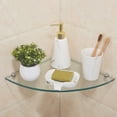 thumbnail image 4 of 2 estantes de vidrio para baño, estante esquinero triangular, soporte de pared para esquina de baño, organizador de almacenamiento, 4 of 7