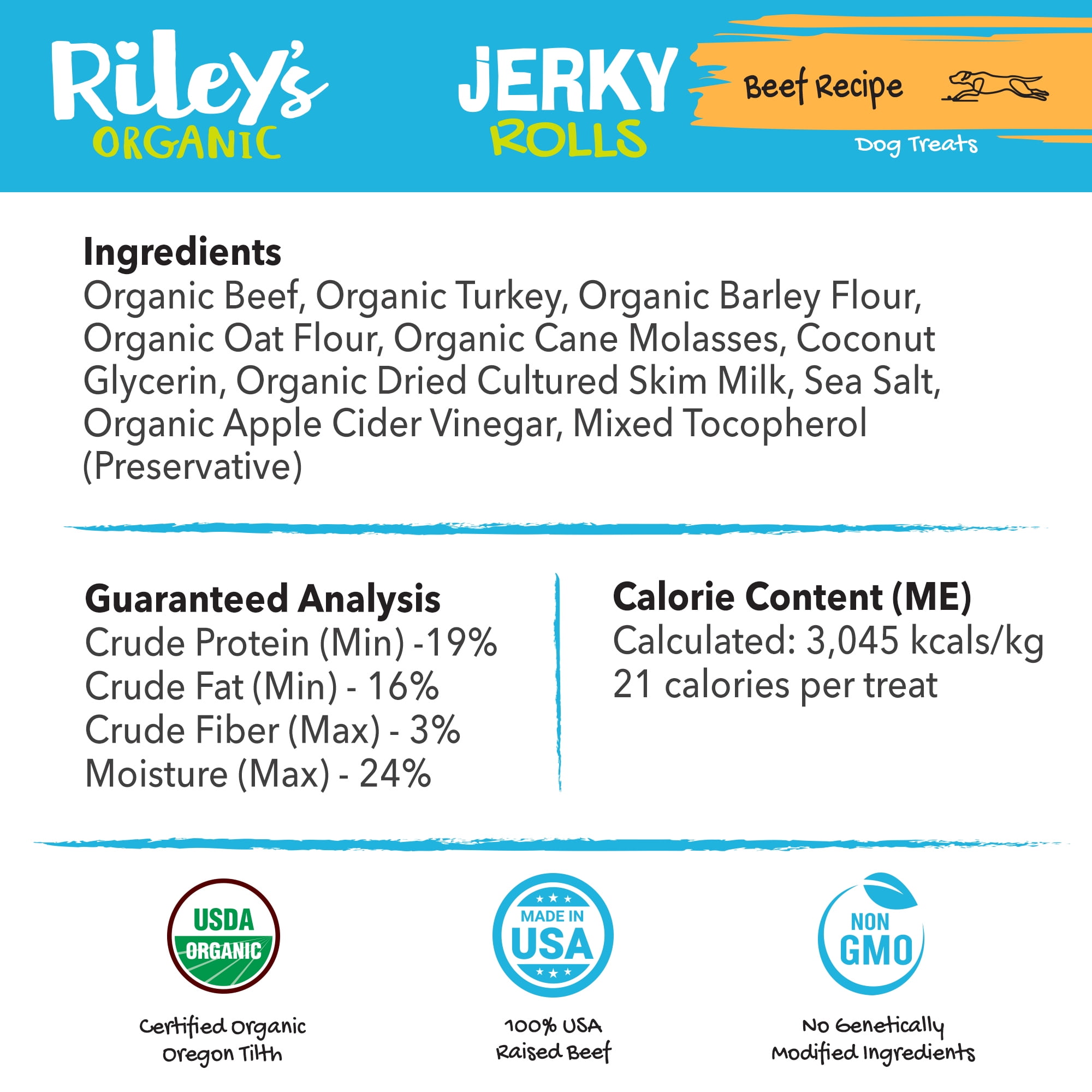 Riley's Jerky Rolls Beef Recipe Dog Treats, 5-oz pouch