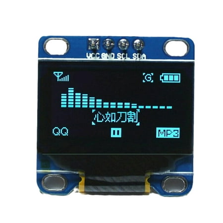 OLED LED Display Module Wide Angle I2C LCD Module Shield LCD Screen Replacement for Arduino, Blue Yellow