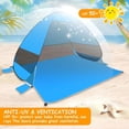 thumbnail image 2 of Pop Up Beach Tent with UV Protection, Easy Set Up Sun Shelter for 1-3 People, Portable Lightweight Sunshade with Carry Bag for Beach, Camping and Outdoor, 2 of 6