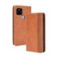 thumbnail image 1 of Compatible with Google Pixel 5 Case Magnetic Closure Vintage Pattern PU Leather Wallet Cover with Card Slots-Brown, 1 of 5