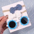 thumbnail image 1 of 2 unids/pack Vintage niños verano diadema con lazo gafas de sol redondas gafas de sol para niños gafas de protección accesorios para el cabello de bebé, 1 of 5