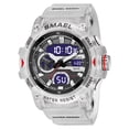 thumbnail image 1 of HUASHENG Men's Watch Big Dial Quartz Digital Analog Luminous Sports Wristwatch, 1 of 9