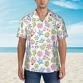 thumbnail image 2 of Sikiie Pastel Christmas Cookies Print Men's Hawaiian Shirt, Summer Beach Button Pocket Short Sleeve T-Shirt,X-Large, 2 of 7