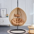 thumbnail image 2 of Noble House 76.8" Hand Woven Imitation Rattan Hanging Basket Chair,Yellow, 2 of 10