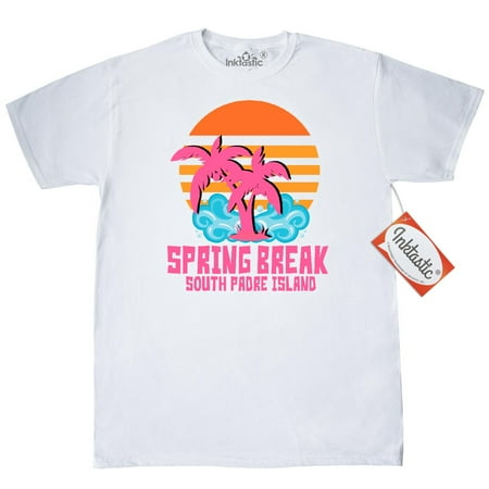 Inktastic Spring Break On South Padre Island With Palm Trees T-Shirt Ocean Beach Vacation Sand Spot Fun Party Tree Sunshine Sun Texas Mens Adult Clothing Apparel Tees