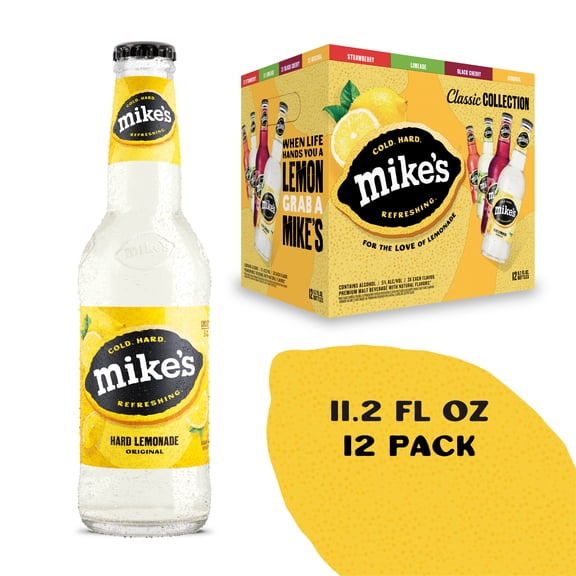 Mike's Hard Lemonade Classic Collection Variety Pack, 12 Pack, 11.2 fl oz Bottles, 5% ABV