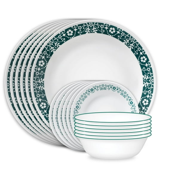 Corelle Penelope 18-Piece Glass Dinnerware Set (Service for 6)