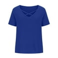 thumbnail image 6 of Diufon Womens Tops Summer Short Sleeve V Neck Crisscross T-Shirt Casaul Loose Tunic Fashion Clothes, 6 of 6