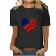 thumbnail image 1 of Tops Cortos para Mujeres Día de la Independencia Patriótica Impreso Cuello Redondo, Camiseta de Manga Corta Casual para la Primavera, Verano Y Fiesta, 1 of 4