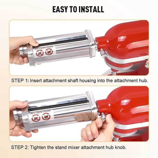Remplacement de Rouleau à Pâtes en Acier Inoxydable 304 pour KitchenAid Batteur sur Socle
