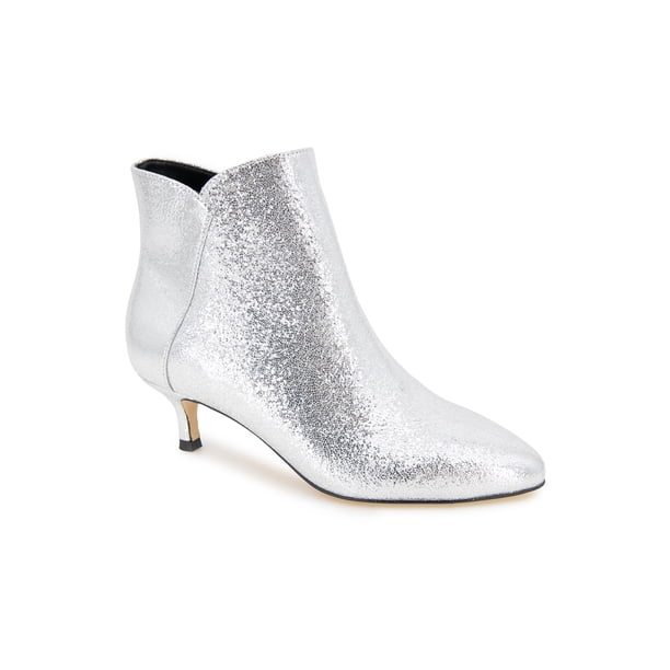 Bota XOXO Kyrie Silver Glitter con punta de almendra y tacón de gatito 10