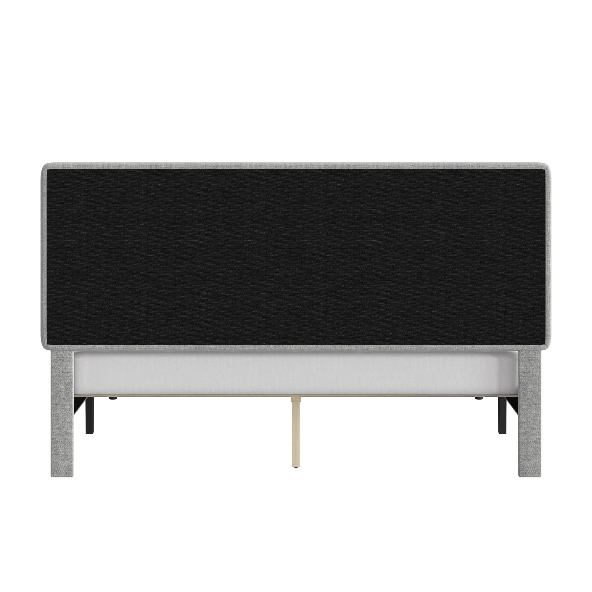 (2 pack) Mainstays Hillside Square Tufted Upholstered Queen Platform Bed, Light Gray Fabric