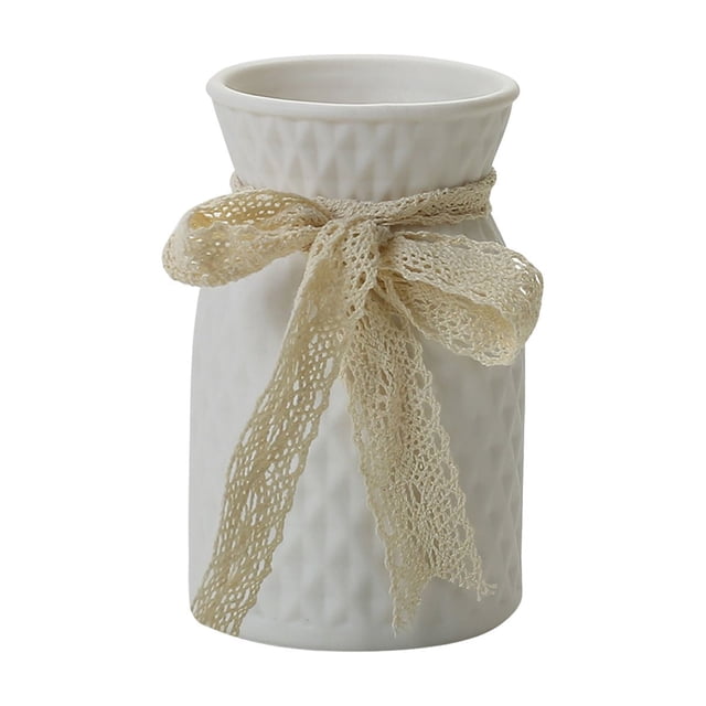 Ceramic Flower Vase Home Style Plain White for Flower Arrangement Indoor Decoration