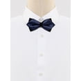 thumbnail image 2 of INSPIRE CHIC Corbatas de moño preatadas para hombres en color sólido, cuello, fiesta de bodas, esmoquin, color azul marino, talla única, 2 of 5