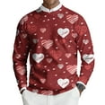 thumbnail image 2 of QHRMKOG Valentines Sweater for Men Romantic Heart Graphic Pullover Relaxed Fit Long Sleeve Round Neck Sweater Winter Casual Tops Red 3XL, 2 of 6