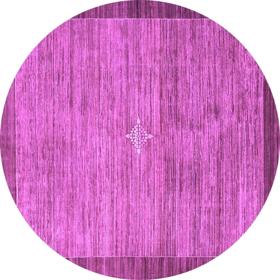 Ahgly Company Indoor Round Abstract Purple Contemporary Area Rugs, 4' Round
