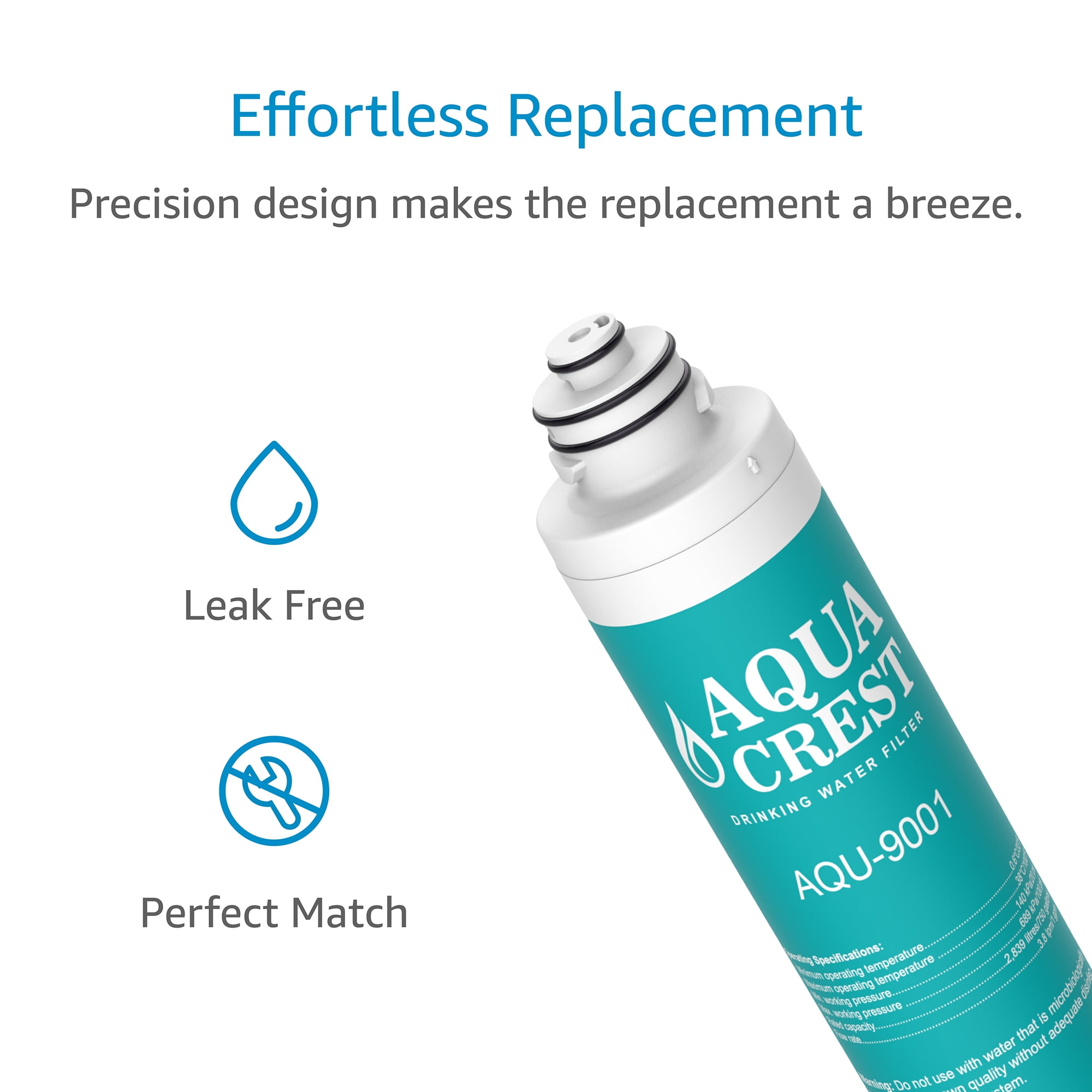 AQUACREST 9001 Under Sink Water Filter - 3 Pack, Replacement For Moen 9001 PureTouch & AquaSuite 9000