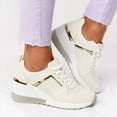 thumbnail image 1 of XIAQUJ Espadrilles Décontractées pour Femmes d'Été à Lacets à Bout Rond Respirantes à Plateforme Espadrilles Mode pour Femmes Blanc 8(39), 1 of 4
