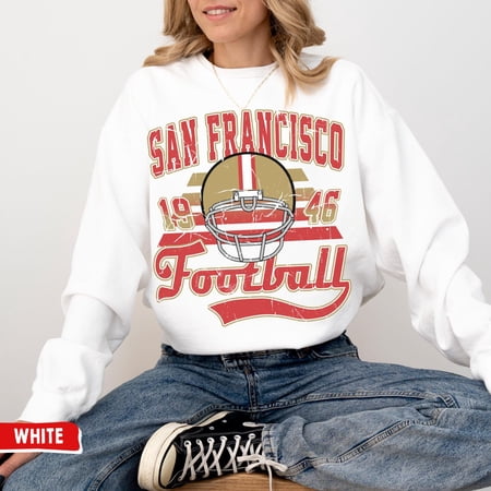 Vintage San_Francisco_Football T-Shirt / Sweatshirt, Vintage Style 4.9.E.R Football Crewneck Sweatshirt, Size S, Tee Sand New