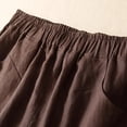 thumbnail image 5 of Shorts for Women Summer Casual Cotton Linen Lightweight Elastic Waist Wide Straight Leg Shorts with Pockets, 5 of 9