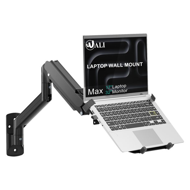 Soporte de pared para laptop WALI ajustable 10-17" y monitor 17-32"