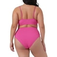 thumbnail image 3 of Agnes Orinda Women's Plus Size 2 Piece Swimsuit Adjustable Spaghetti Straps Tummy Control Swimwear Bikini Bathing Suits 2025 3X Hot Pink, 3 of 5