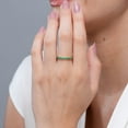thumbnail image 3 of Angara Rings - Natural Square Shape Emerald Semi Eternity Wedding Ring in 14K Rose Gold for Women (Size-1.5mm) | May Birthstone Jewelry, Birthday, Anniversary, Jewelry Gift for Women, 3 of 11