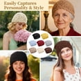 thumbnail image 6 of HOMEIORA 1pc Women Cotton Crochet Slouchy Beanie Hat, Handmade Knit Summer Skull Cap, Wine Red, 6 of 7