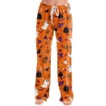 thumbnail image 2 of Womens Halloween Comfy Pajama Pants Bat Print Casual Elastic Waist Pjs Lounge Pants, 2 of 5