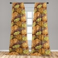 thumbnail image 2 of Floral Window Curtains, Watercolor Warm Tone Design of Nostalgic Flowers Blossoming Fall Colors, Lightweight Decor 2-Panel Set with Rod Pocket, Pair of - 28"x95", Mustard Apricot Redwood, by Ambesonne, 2 of 3