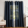 thumbnail image 2 of Exclusive Home Curtains Loha Linen Grommet Top Curtain Panel Pair, 54x84, Peacoat Blue, 2 of 8