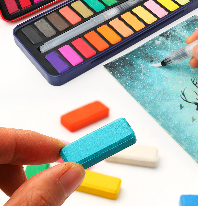 Namzi Watercolor Paint Watercolor Set, Watercolor Paints, Solid Watercolor, 24 Colors, Ideal for Art Creation-Blue Box