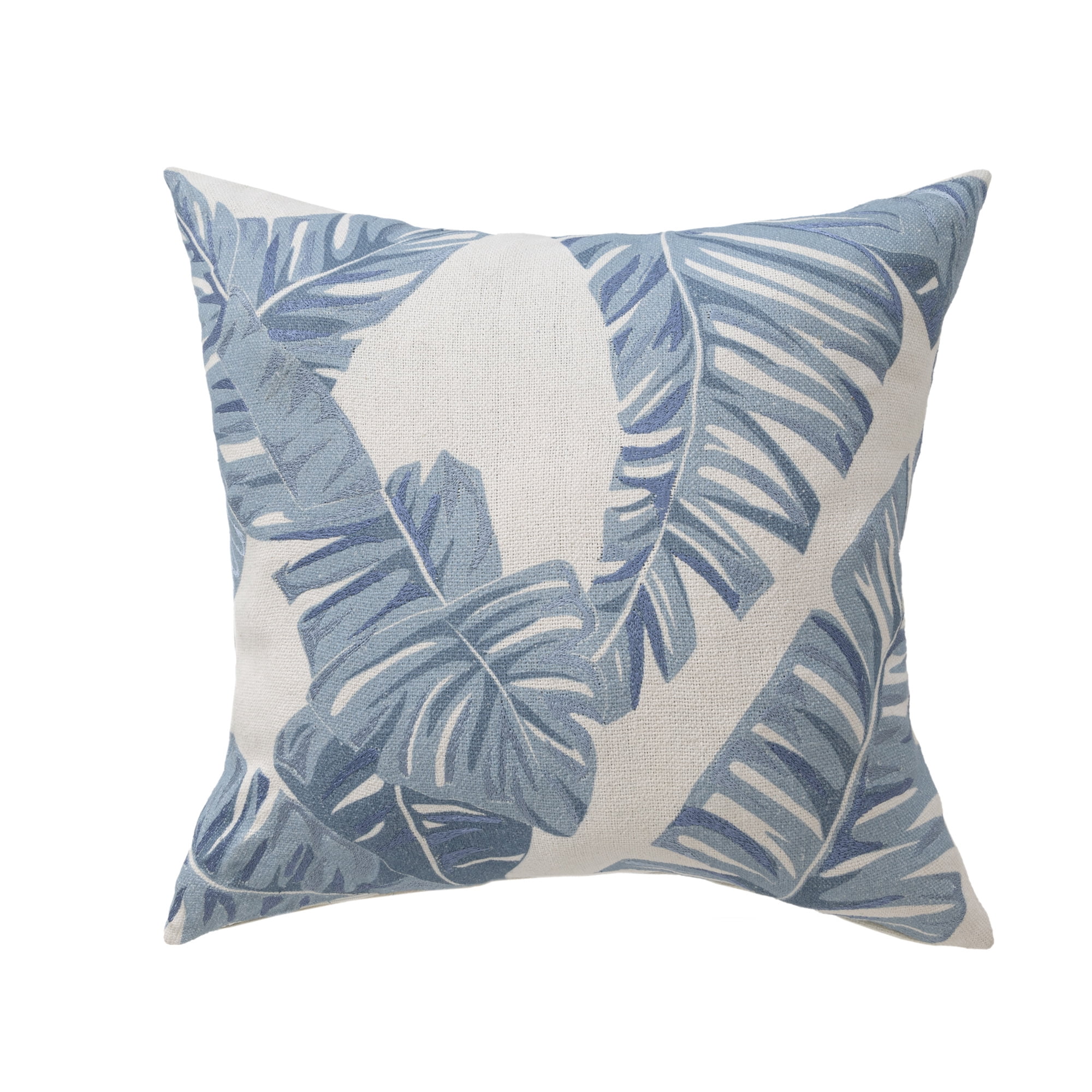 Harlow Hill Camden 20" x 20" Blue/Ivory Floral Cotton Adult Decorative Throw Pillow
