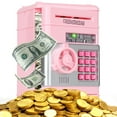 thumbnail image 3 of Piggy Bank for Kids Girls Boys, Large Electronic Money Saving Box with Password Protection, Automatic Paper Money Scroll - Pink, 3 of 9