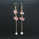 thumbnail image 1 of Nvzi Pendientes de borlas de perlas de cristal de piedra triturada Nvzinatural, pendientes largos de piedra triturada (rosa), 1 of 4