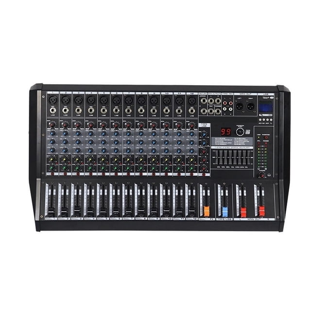 Professional Mixer Stage Performance Conference Reverberation USB with Bluetooth Power Amplifier