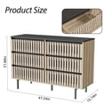 thumbnail image 3 of HIUU Beige Modern Rattan Shape Sideboard with 6 Drawers for Living Room, Entryway, Hallway, 3 of 10
