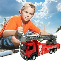 Loyerfyivos Metal Fire Trucks Playsets, Mini Friction Powered Vehicle, Including Fire Engine, Ladder Firetruck, Die-cast Fire Tank, Tow, Realistic Design, Kids Aged 3  Years Old