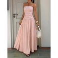 thumbnail image 5 of Women's Strapless Textured Knit Maxi Dress - Pink Elegant Evening Formal Dress for Wedding Prom Bridesmaid, 5 of 6