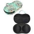 thumbnail image 2 of JAVOedge Blue Tiny Rose Pattern Fabric Travel Bra Storage Case Plus 1 PCS PVC BAG / Zipper Closure and Carrying Handle, 2 of 4