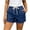 Dark Blue(NEW&HOT), variant on No Boundarie Women's Jean Shorts Drawstring High Elastic Waist Loose Fit Stretchy Casual Summer Denim Shorts with Pockets Light Blue Size XL